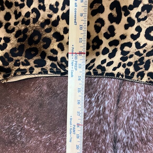 Windsor Leopard Print Satin Slip Mini Skirt Brown Tan Animal Print NWT L - Picture 2 of 10
